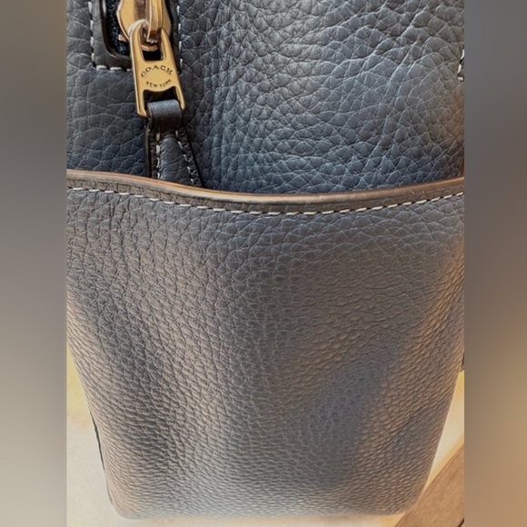 COACH NWT 5666 Court Denim Blue Silver Pebbled Leather Backpack HTF UNISEX - Picture 8 of 16